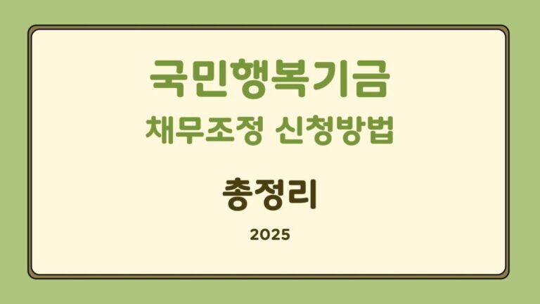국민행복기금 채무조정 신청방법과 지원대상 총정리